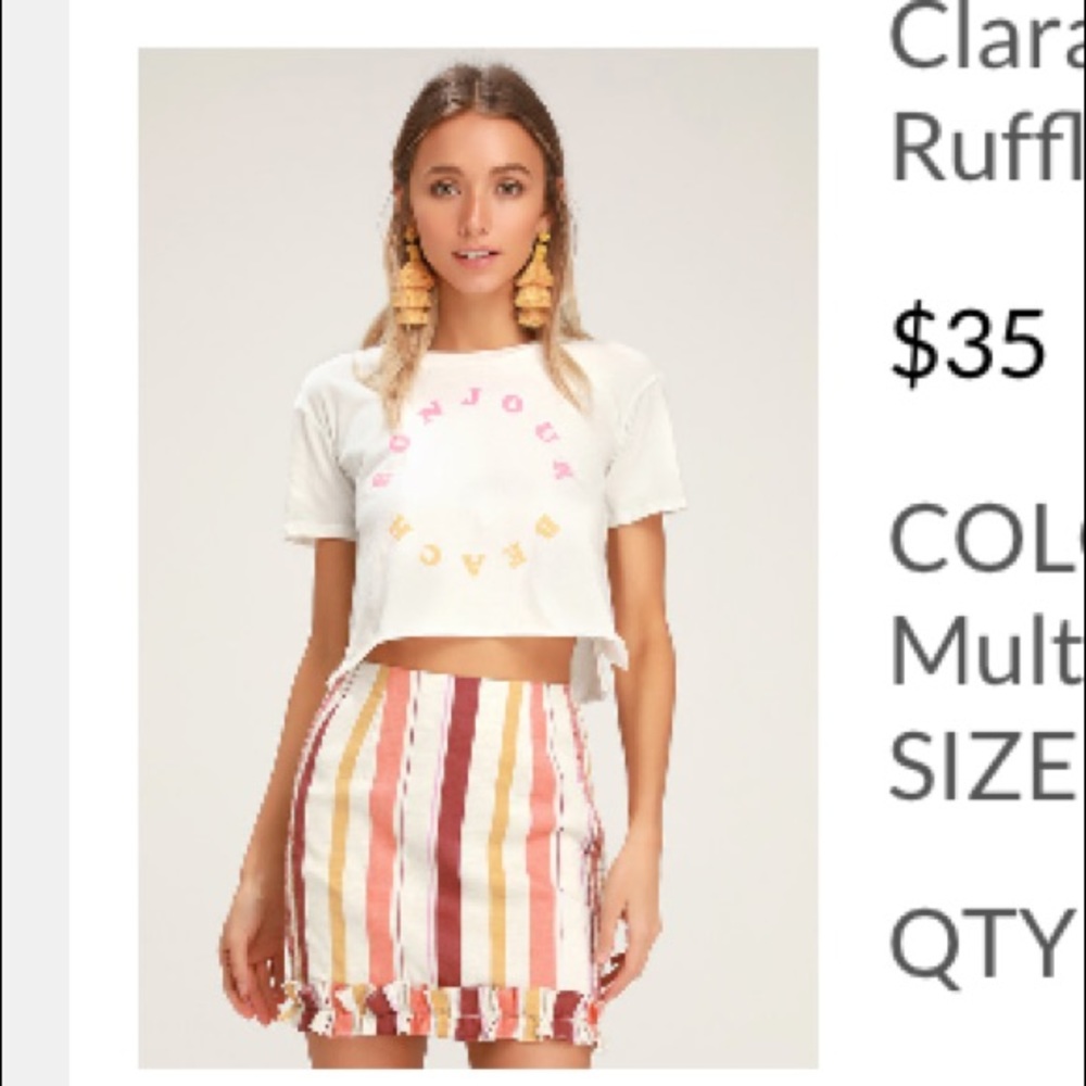 Lulus mini skirt size medium NWOT